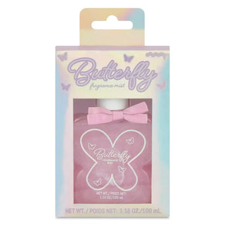 Iscream Butterfly Fragrance Mist
Butterfly fragrance mist packaging with a pink bottle and bow tie on a white background
