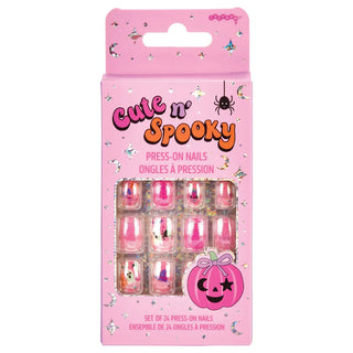 Iscream Cute n Spooky Press On Nails
Cute 'n Spooky brand press-on nail set in pink packaging with 24 glittery pink nails visible through a clear window.