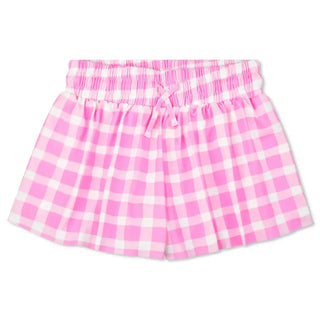 Iscream Pink Gingham Butterfly Shorts
Pink and white checkered shorts on a white background