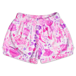 Iscream Corey Paige Love to Dance Plush Shorts
Pink and purple dance-themed shorts on a white background