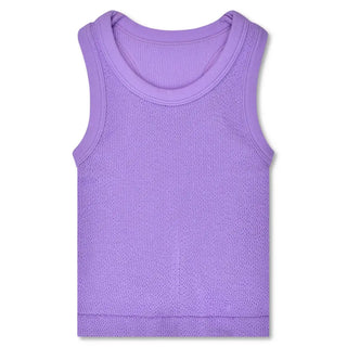 Iscream, Iscream Cropped Smocked Racerback Tank Top - Vivid Violet, Top - Basically Bows & Bowties