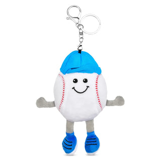 Iscream Baseball Clip Bag Buddy
Plush keychain shaped like a baseball with a blue helmet on a white background