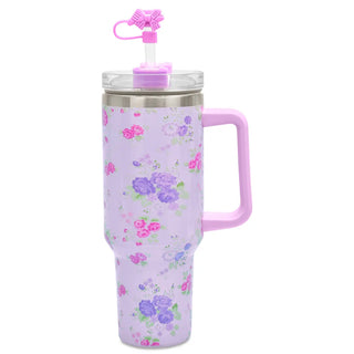 Iscream Forever Floral Travel Cup
Floral-patterned tumbler with a pink handle and spout on a white background