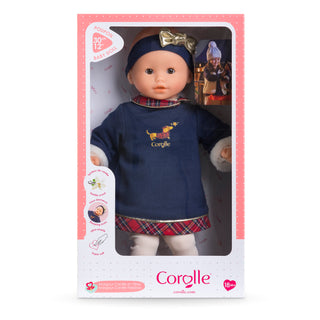 Corolle 12" Doll - Bébé Calin Margaux - Holidays
Corolle doll in a navy outfit with plaid skirt and bow, in packaging on a white background
