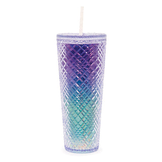 Tall Dazzling Jewel Holographic Tumbler - Ocean