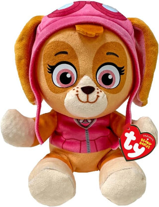 Ty Paw Patrol Beanie Babies - Skye
Plush toy dog with pink helmet and TY tag on a white background