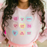Sweet Wink, Sweet Wink Candy Hearts Valentine's Day L/S Pink Tee - Basically Bows & Bowties