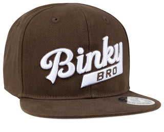 BinkyBro Kids Palm Brown Hat
Brown cap with 'Binky Bro' logo on a white background
