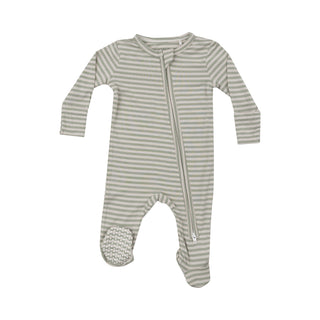 Angel Dear 2 Way Zipper Footie - Desert Sage Stripe