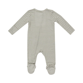 Angel Dear 2 Way Zipper Footie - Desert Sage Stripe