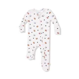 Angel Dear Footie with Zipper - Footballs and Stars
Baby onesie with football pattern on a white background