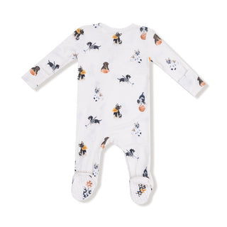 Angel Dear Footie with Zipper - Sporty Puppies
Baby onesie with dog pattern on a white background