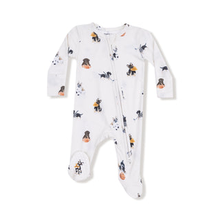 Angel Dear Footie with Zipper - Sporty Puppies
Baby onesie with dog pattern on a white background