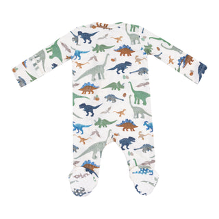 Angel Dear Footie with Zipper - Washy Dinos
Baby onesie with dinosaur pattern on a white background