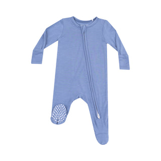 Angel Dear 2 Way Solid Zipper Footie - Country Blue