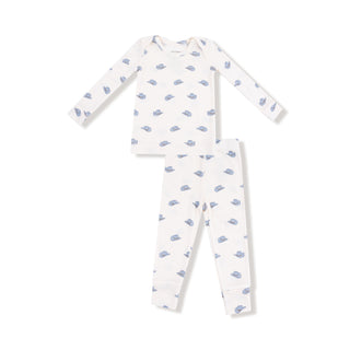 Angel Dear Long Sleeve Loungewear Set - Petite Cowboy Hats
Children's pajama set with whale pattern on a white background
