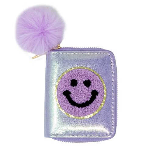 Zomi Gems Shiny Happy Face Smile Wallet - Purple