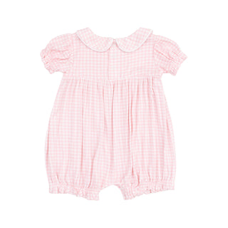 Angel Dear Classic Puff Sleeve Baby Doll Bubble - Pink Mini Gingham