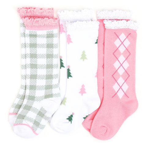 Little Stocking Co, Little Stocking Co winter Wonderland Knee High Socks 3-Pack - Basically Bows & Bowties