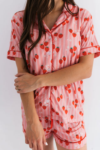 In My Jammers Red Strawberry Women's Short Set