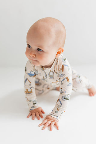 In My Jammers Zipper Romper - Little Excavator