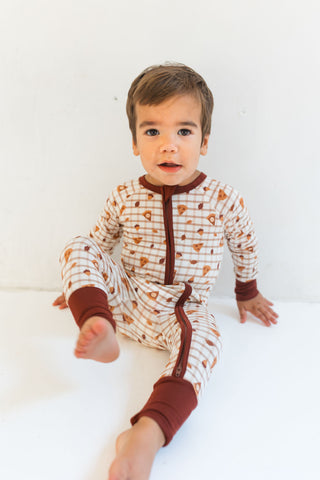 In My Jammers Zipper Romper - Spiced Pie