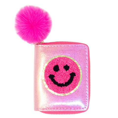 Zomi Gems Shiny Happy Face Smile Wallet - Hot Pink