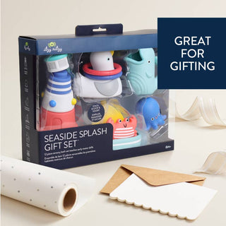 Itzy Ritzy Seaside Splash Gift Set™ Bath + Water Toy
Seaside-themed gift set packaging with toys on a neutral background