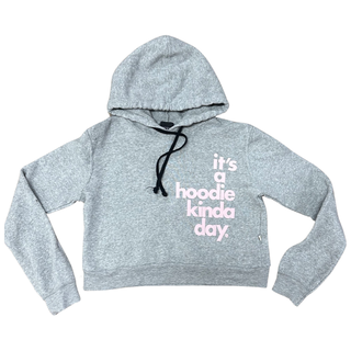 Love Junkie Hoodie Kinda Day Crop Hoodie - Heather Grey, Love Junkie, cf-size-large-14, cf-size-medium-10-12, cf-size-small-7-8, cf-size-xlarge-16, cf-type-hoodie, cf-vendor-love-junkie, Hood