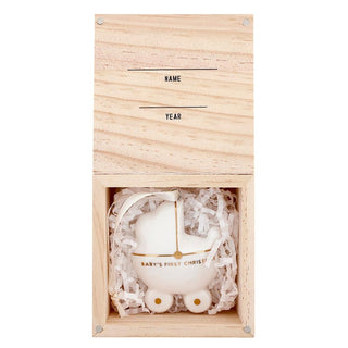 Stephan Baby Baby's First Christmas Ornament - Baby Carriage
Baby's first Christmas egg in a wooden box with customizable name and year.