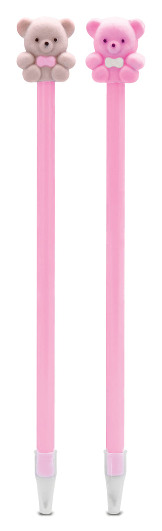Iscream Teddy Bear Pen
Two pink pens with bear-shaped ends on a white background