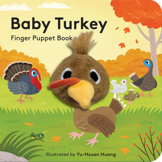 Hachette Baby Turkey: Finger Puppet Book (Little Finger Puppet) Board Book
Book cover of 'Baby Turkey' finger puppet book with colorful illustrations of turkeys and trees.