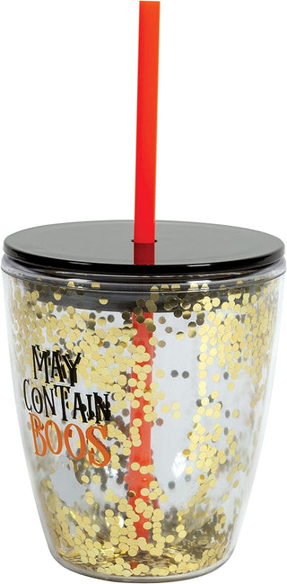 C.R. Gibson May Contain Boos Plastic Double Wall Insulated Tumbler, C.R. Gibson, cf-type-cup, cf-vendor-c-r-gibson, Halloween, Halloween Tumbler, May Contain Boos, Cup - Basically Bows & Bowt