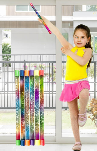 Master Toys JA-RU glitter wand, 12-inch twirling baton for kids, with colorful glitter and shiny surface for playful fun.