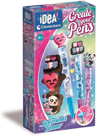 Clementoni Idea Create Your­ Pens Best Friends Forever 
Clementoni Idea! Create Your Pens set packaging with pens and decorative elements on a white background