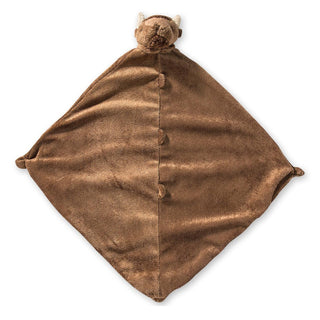 Angel Dear Blankie - Bison Brown plush blanket with a teddy bear head on a white background