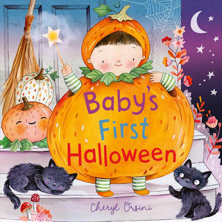 Hachette Baby’s First Halloween Board Book
Book cover of 'Baby's First Halloween' with a child in a pumpkin costume and Halloween elements.