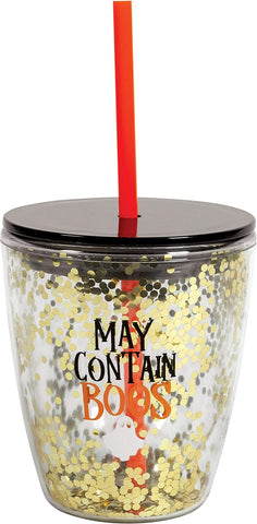 C.R. Gibson May Contain Boos Plastic Double Wall Insulated Tumbler, C.R. Gibson, cf-type-cup, cf-vendor-c-r-gibson, Halloween, Halloween Tumbler, May Contain Boos, Cup - Basically Bows & Bowt