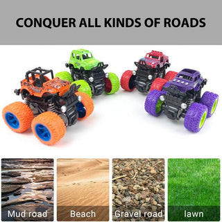 Colorful Crazy Trucks die-cast pull-back monster truck by Thin Air Brands with oversized wheels and detailed design.