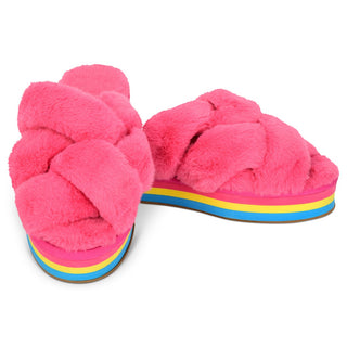 Iscream Furry Platform Slippers, Iscream, cf-size-medium-shoes-size-4-6, cf-size-small-shoe-size-1-3, cf-type-slipper, cf-vendor-iscream, faux fur slide, fur slide, fur slides, Furry Slipper,