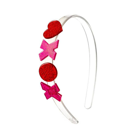 Lilies & Roses XOXO Pink & Red Glitter Headband