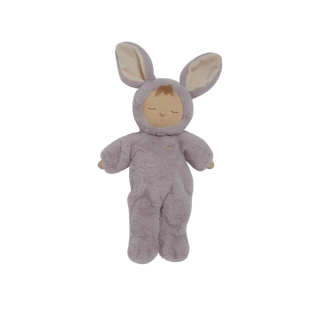 Olli Ella Cozy Dinkums - Bunny Twinkle
Gray plush toy with bunny ears on a black background