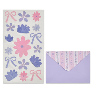 Iscream floral stripes message board clipboard with matching stickers and decorative accents for organizing notes and reminders.