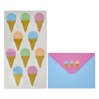 Iscream Sweet Scoops Clipboard Set
Notebook with ice cream cone design on cover and matching pink and blue envelope.