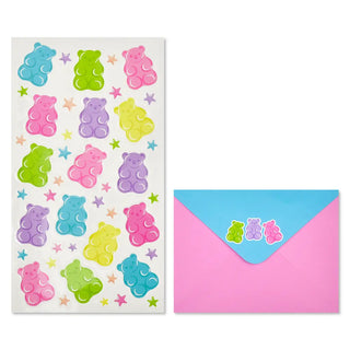 Iscream Yummy Gummy Clipboard Set message board with colorful gummy bear stickers on a light background.