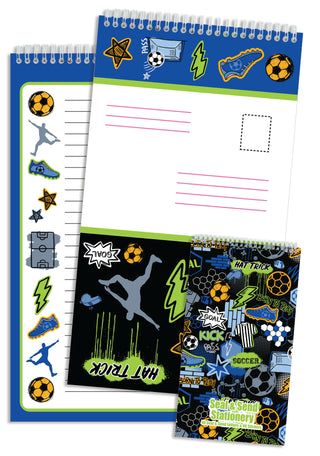 Iscream Corey Paige Born To Play Seal and Send Stationery
Two spiral-bound notebooks with colorful sports-themed designs on a white background.