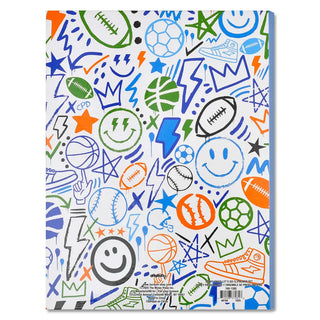 Iscream Corey Paige Let's Go Sports Clipboard Set
Notebook with colorful doodles on a white background