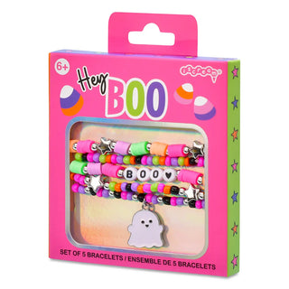 Iscream Hey Boo Bracelet Set
Set of 5 colorful bracelets in packaging with 'Hey BOO' branding on a white background