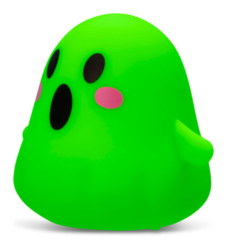 Iscream Ghost Squeeze Toy
A bright lime green ghost-shaped squishy toy with black eyes, a pink cheek, and a small protruding arm, shown on a plain white background.
