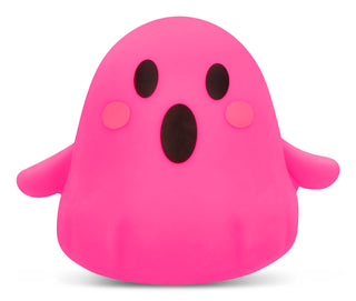 Iscream Ghost Squeeze Toy
A bright pink ghost-shaped plush toy with a surprised expression, featuring black oval eyes, a large black mouth, and pink cheek accents, set against a plain white background.